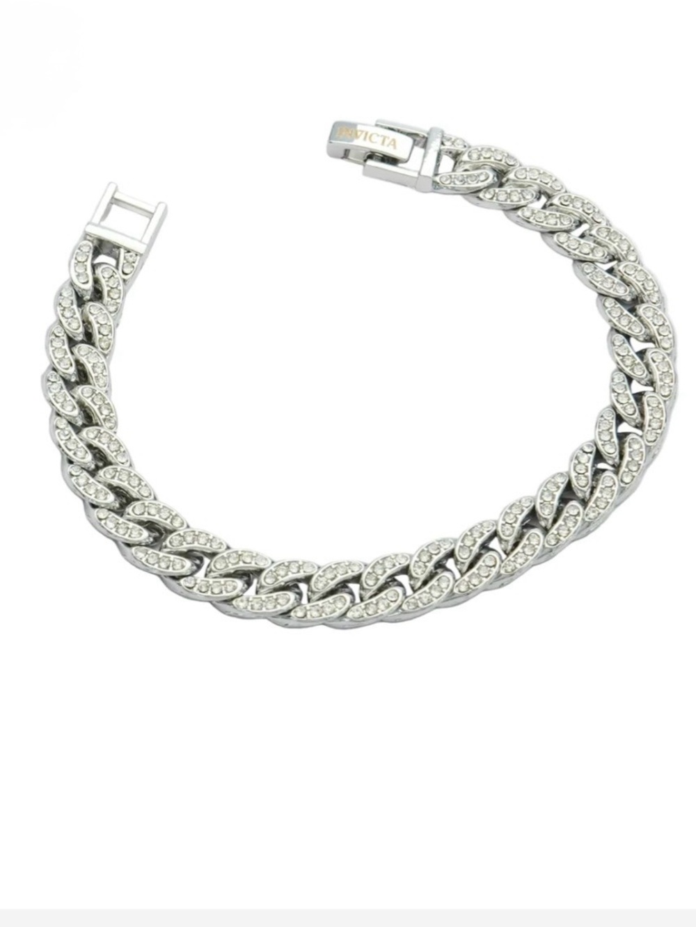Invicta Elements Iced Out Cuban Chain Bracelet. Silver (80946)